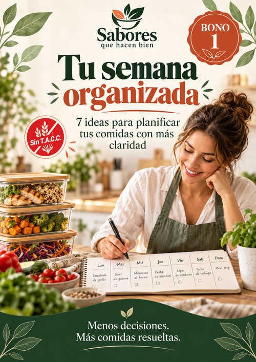 Tus 4 comidas sin gluten + 2 bonos prácticos