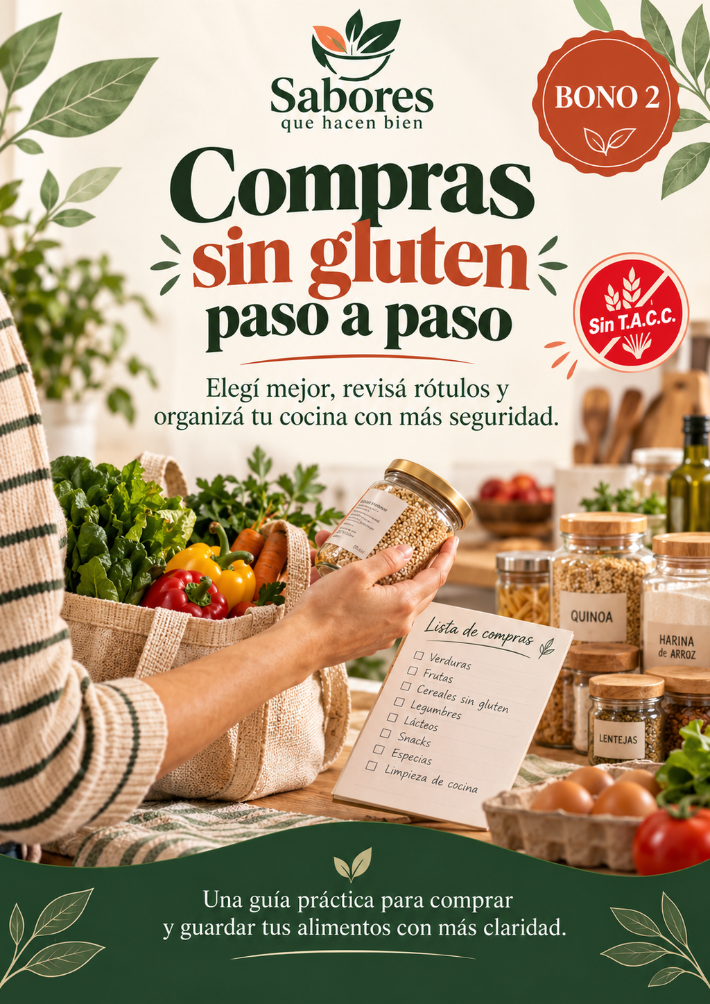 Tus 4 comidas sin gluten + 2 bonos prácticos